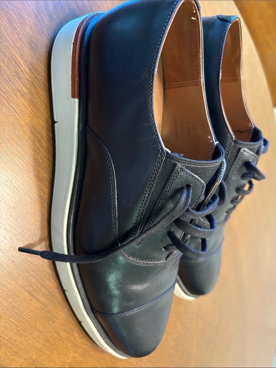 Allen Edmonds Black Leather Derby Sneakers with White Sole Trim main image 5